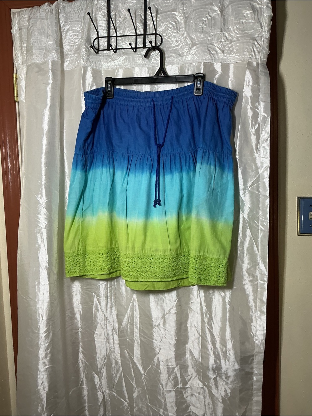 Lane Bryant Blue to Green Ombre Elastic Waist Skirt
